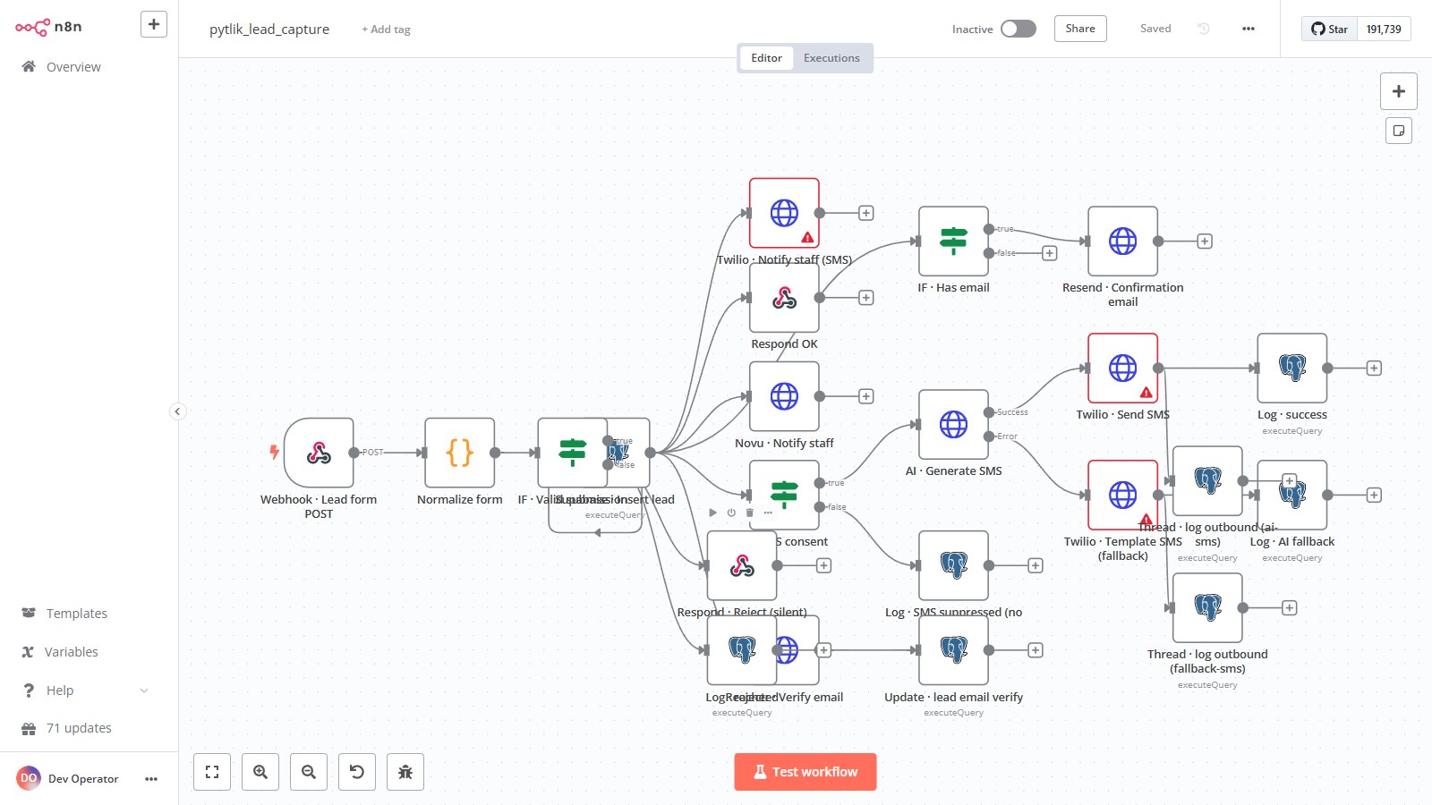 n8n lead-capture automation workflow